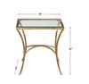 Alayna Gold End Table, Side & End Table by Uttermost, 22" width x 24" height x 14" depth thumbnail 3