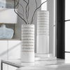 Angelou White Vases Set/2, Decorative by Uttermost, 5" width x 18.25" height x 5" depth thumbnail 2
