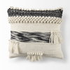 Beardell 18x18 Cream And Black Details With Tassels Pillow Cover, Decorative Pillow by Mercana, 18" length x 18" width x 0.1" height thumbnail 9