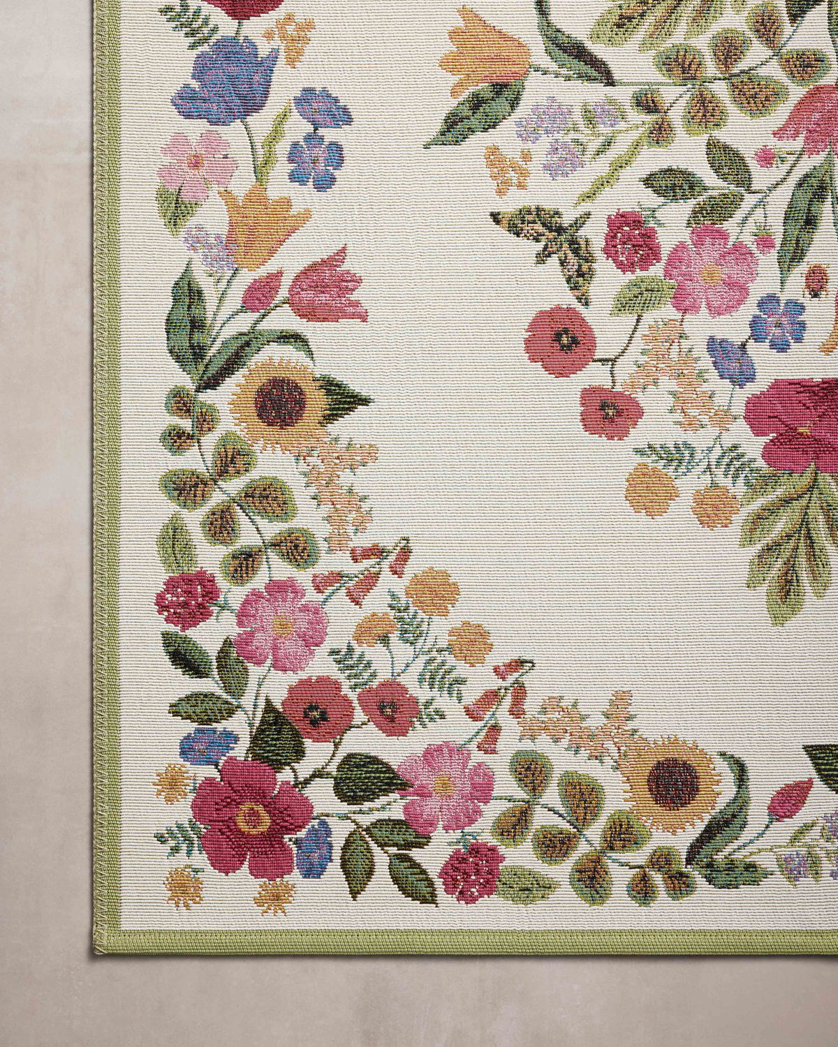 Rifle Paper Co. x Loloi Perennial Rug, 1'6" length x 1'6" width View 6