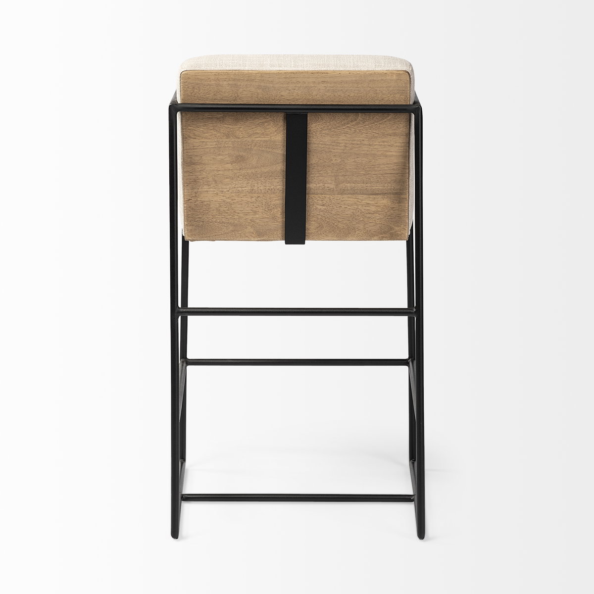Stamford Backless 36.8in Seat Counter Stool | Beige Fabric with Metal, Counter & Bar Stool by Mercana, 18.25" length x 22.5" width x 36.75" height View 7