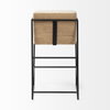 Stamford Backless 36.8in Seat Counter Stool | Beige Fabric with Metal, Counter & Bar Stool by Mercana, 18.25" length x 22.5" width x 36.75" height thumbnail 7