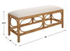 Laguna White Fabric Rattan Bench thumbnail 2