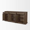 Baron Dark Brown Solid Wood with Antiqued Aged Brass Knobs 3-Drawer 6-Door Sideboard, Sideboards & Buffet by Mercana, 81.75" length x 19" width x 36" height thumbnail 8