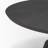 Maxwell 34' Dark Brown Wood with Black Metal Pedestal Base Round Coffee Table, by Mercana, 34" length x 34" width x 16" height thumbnail 8