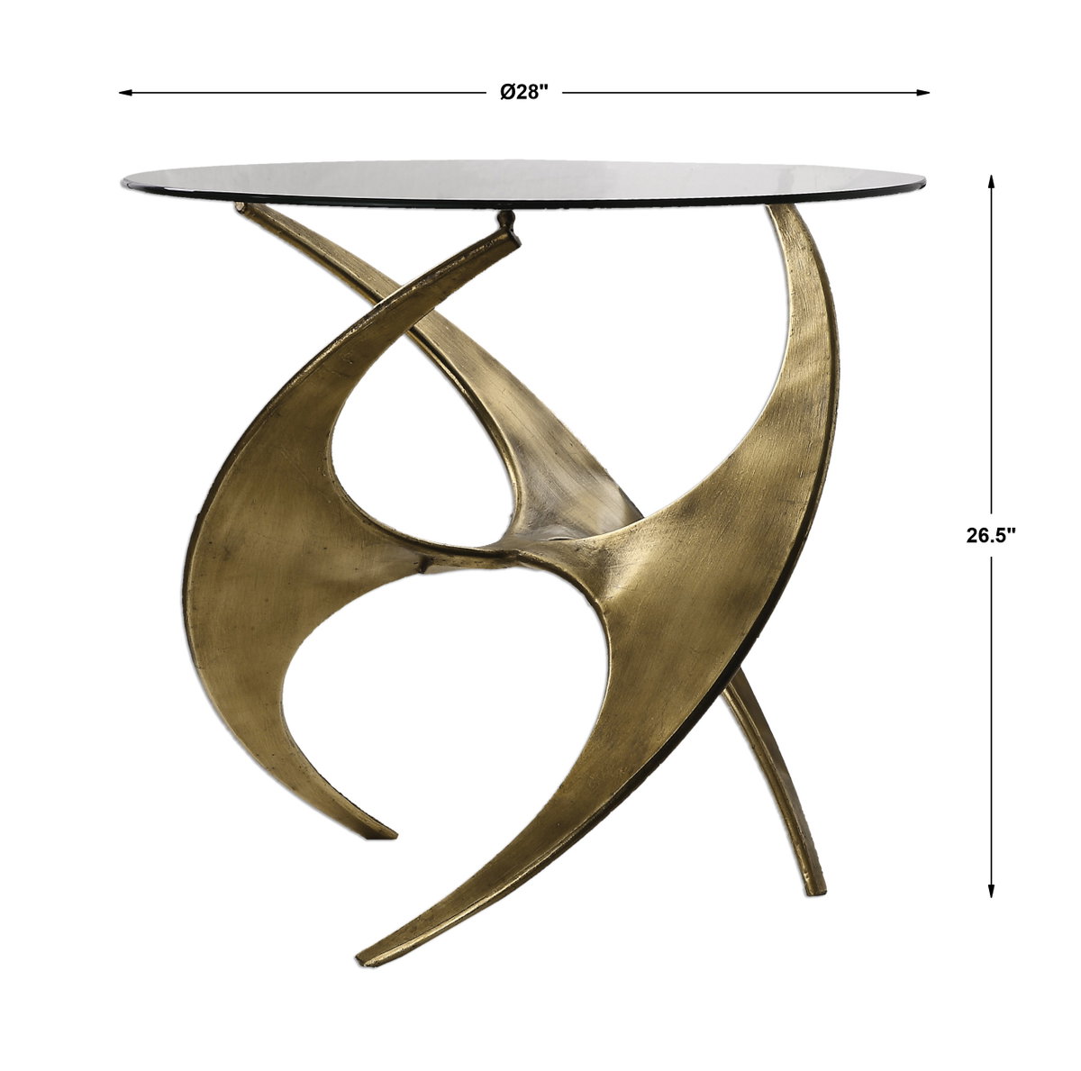 Graciano Glass Side Table, Side & End Table by Uttermost, 28" width x 26.5" height x 28" depth View 3