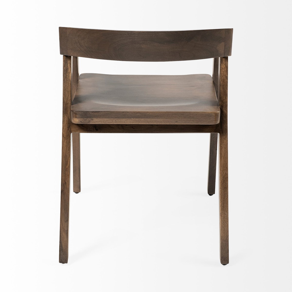 Nicholas Open Back Dining Arm Chair | Onyx Brown Wood, Dining Chair by Mercana, 20" length x 22" width x 30" height View 7