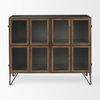 Pandora Dark Brass Metal with Red Wood 2 Door Accent Cabinet, Cabinets & Chest by Mercana, 36.81" length x 16.34" width x 29.92" height thumbnail 4