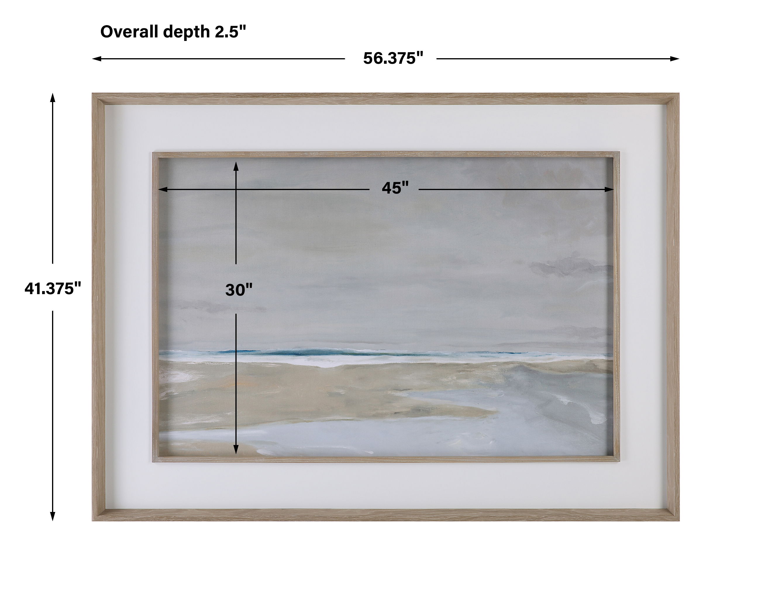 Oregon Coast Framed Print, Painting by Uttermost, 56.37" width x 41.37" height x 2.5" depth View 3