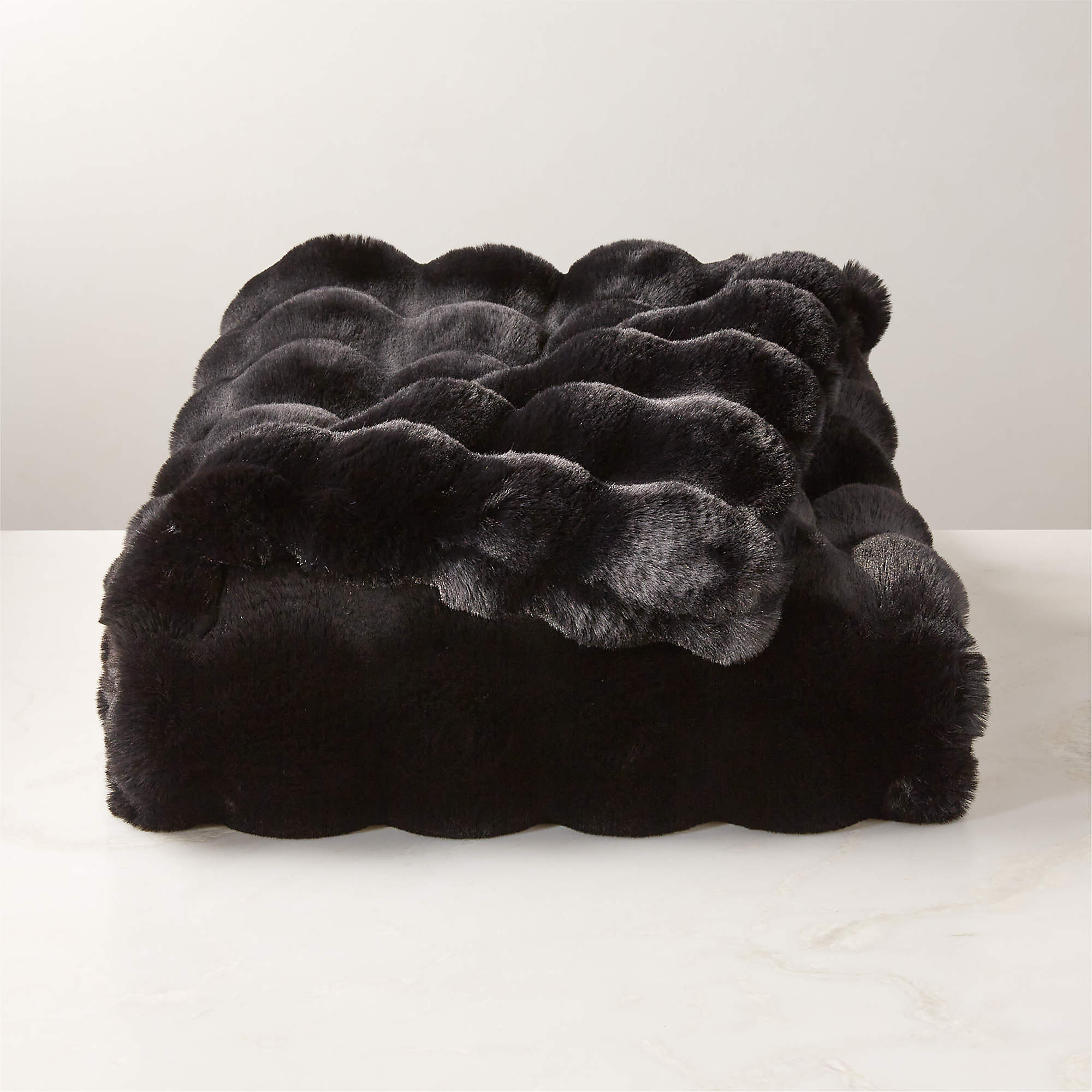 Online Designer Combined Living/Dining Farleigh Black Faux Fur Throw Blanket