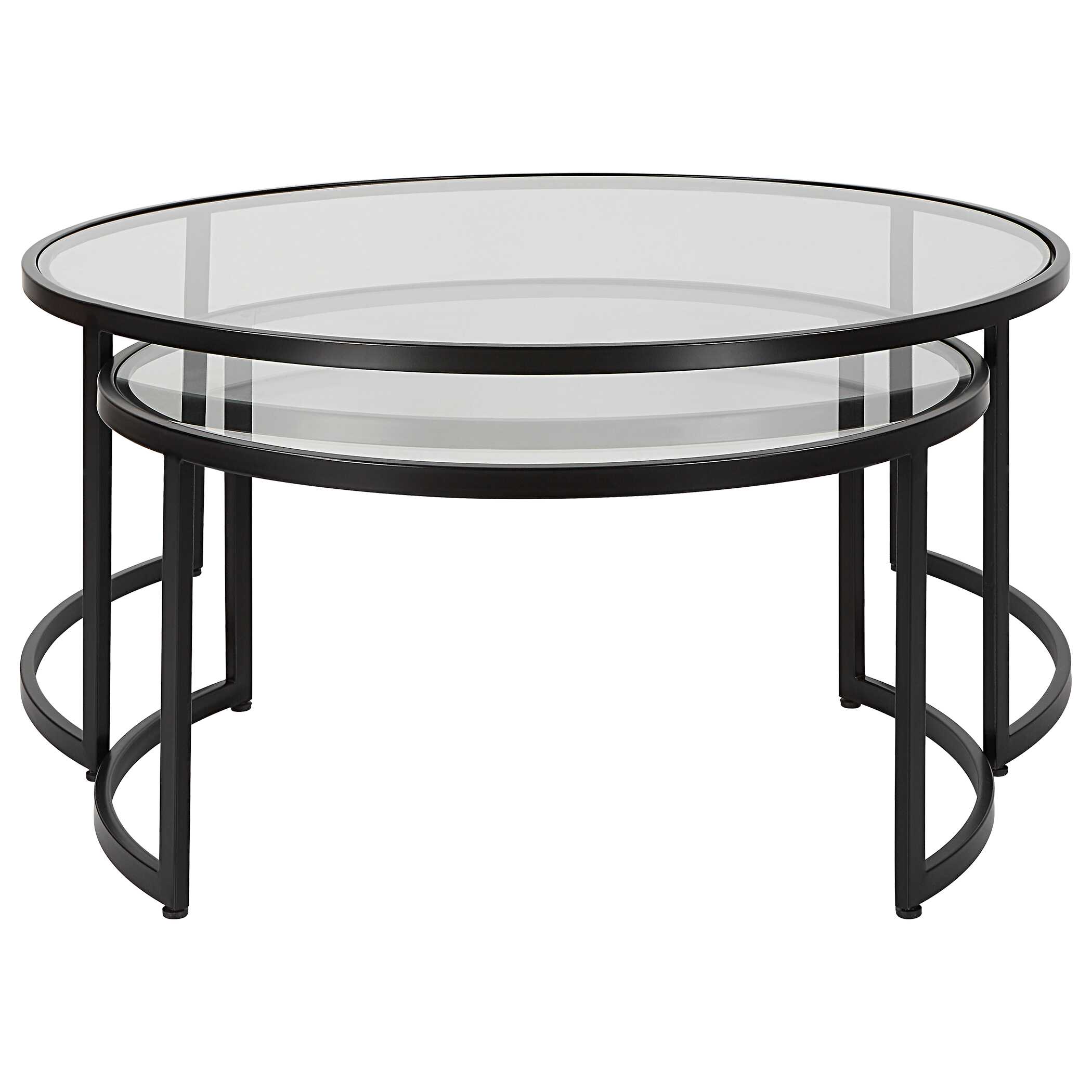 Rhea Black Nesting Coffee Tables Set/2, Furniture by Uttermost, 42" width x 18" height x 42" depth View 5