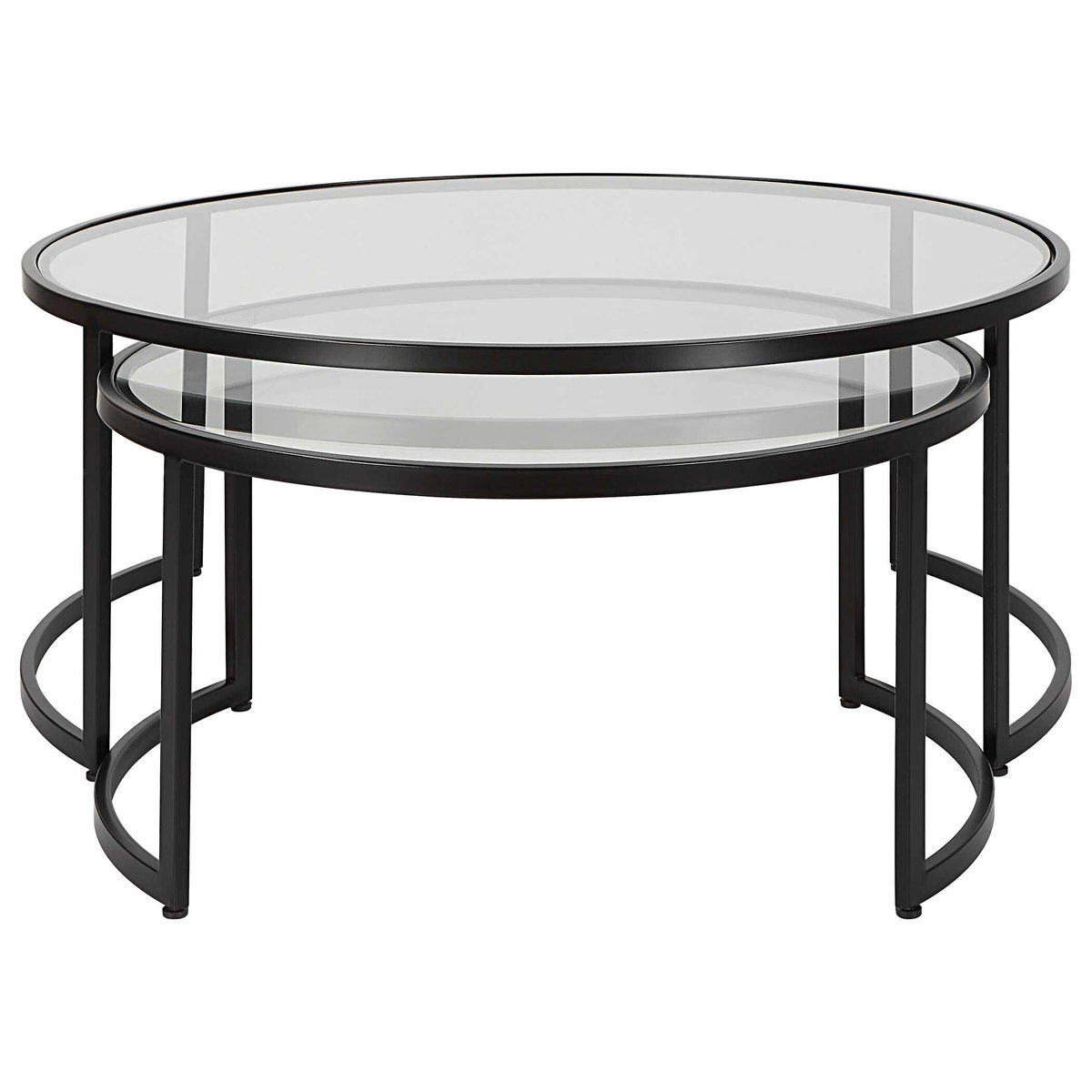 Rhea Black Nesting Coffee Tables Set/2, Furniture by Uttermost, 42" width x 18" height x 42" depth View 5