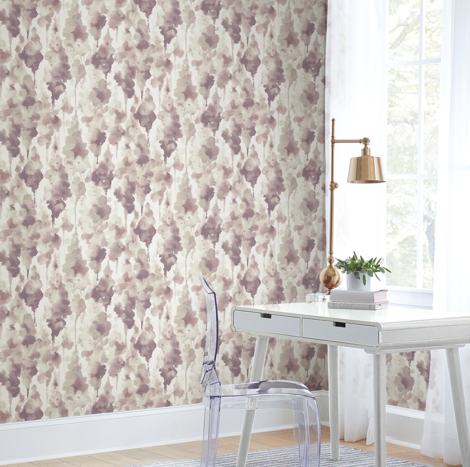 Mirage Purple Wallpaper, by York Wall, 27' length x 2'3" width x 0.02" depth View 3