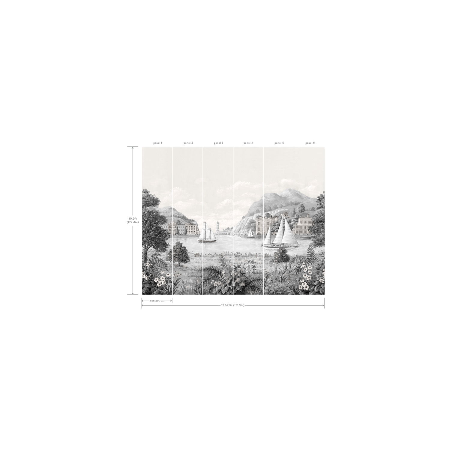 Safe Harbor Grey Wall Mural large image 