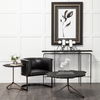 Pinera II 19L x 19W Black Slate Top with Triangular Iron Base Accent Table thumbnail 2