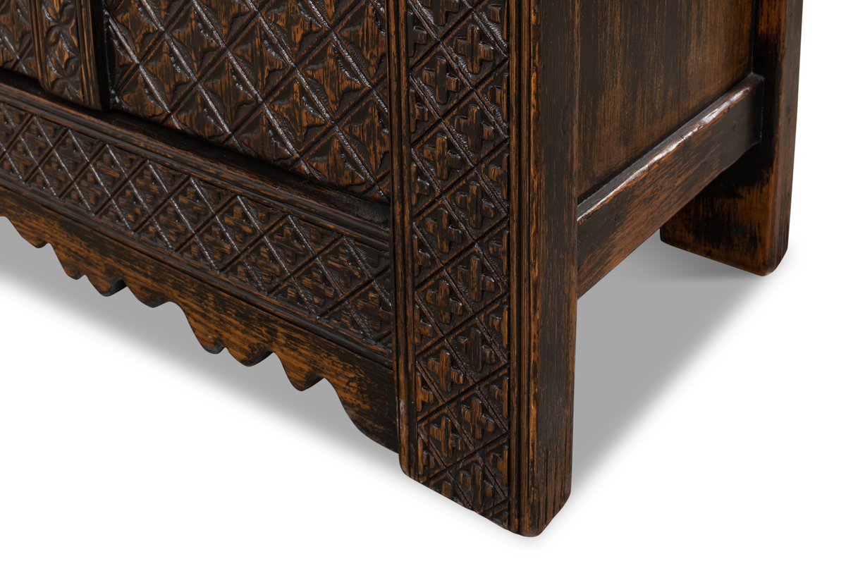 Nader Persian Burnt Brown Sideboard, by Sarreid, 1'7" length x 8'2" width x 2'11" height View 5