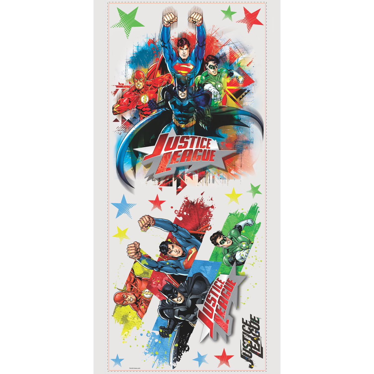Justice League Giant Wall Decals, by York Wall, 3'3.6" length x 1'6" width x 1.75" depth