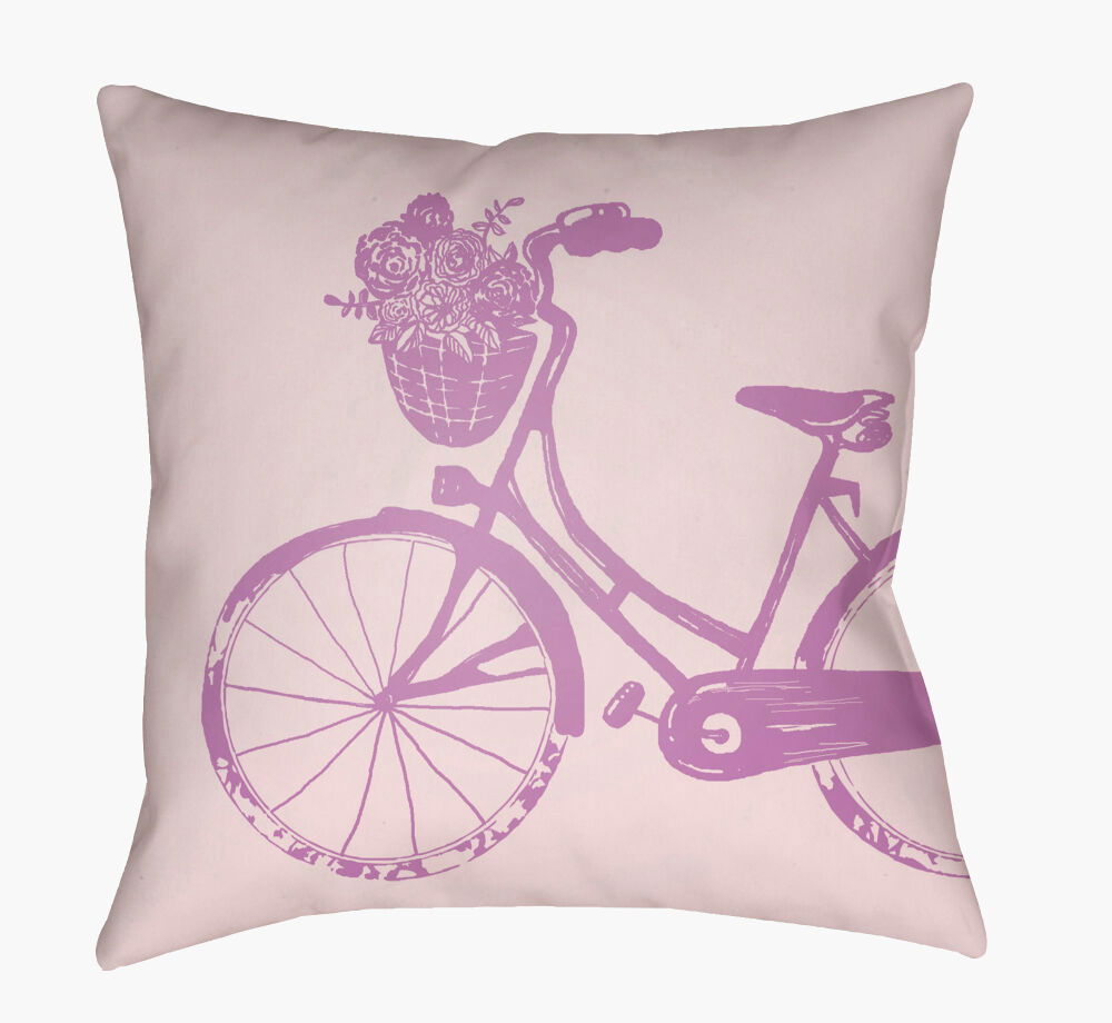 Bicycle Accent Pillow, Decorative Pillow by Surya, 18" length x 18" width