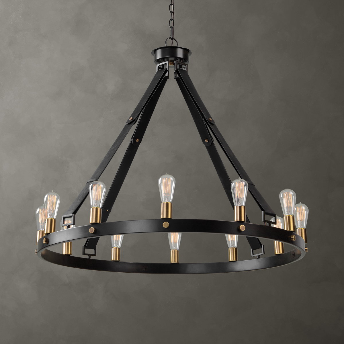 Marlow 12 Light Circle Chandelier, by Uttermost, 3'4.25" width x 2'10.75" height x 3'4.25" diameter View 1