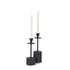 Petria Matte Black Textured Metal Taper Candle Holders, Candles & Candle Holder by Mercana, 3.75" length x 3.75" width x 13" height thumbnail 1