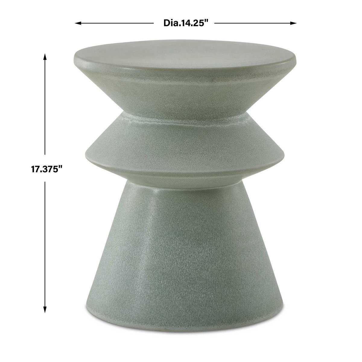 Imogene Seafoam Glaze Garden Stool, Side & End Table by Uttermost, 14.25" width x 17.37" height x 14.25" depth View 3