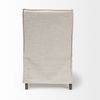 Elbert II Cream Fabric Slip-Cover Brown Wood Frame Dining Chair, by Mercana, 23.5" length x 22" width x 35.25" height thumbnail 6