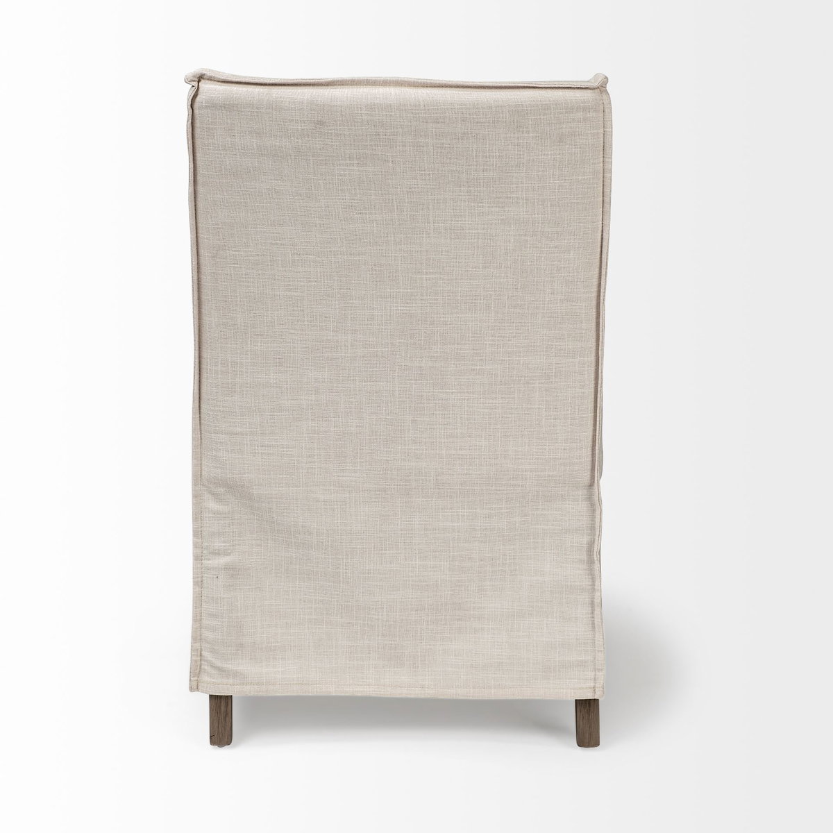 Elbert Solid Back Dining Side Chair | Cream Fabric with Brown Wood, Dining Chair by Mercana, 23.5" length x 22" width x 35.25" height View 6