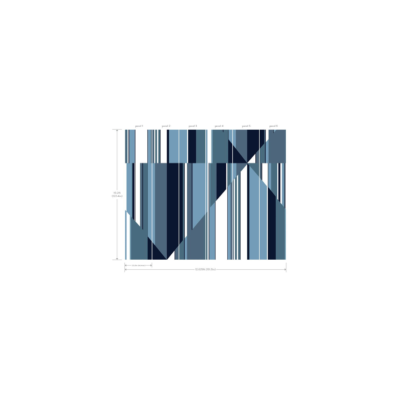 Pinwheel Stripe Blue Wall Mural large image 