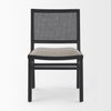 Wynn Cane Back Dining Side Chair | Beige Fabric with Black Wood, Dining Chair by Mercana, 20.47" length x 24.61" width x 34.06" height thumbnail 5