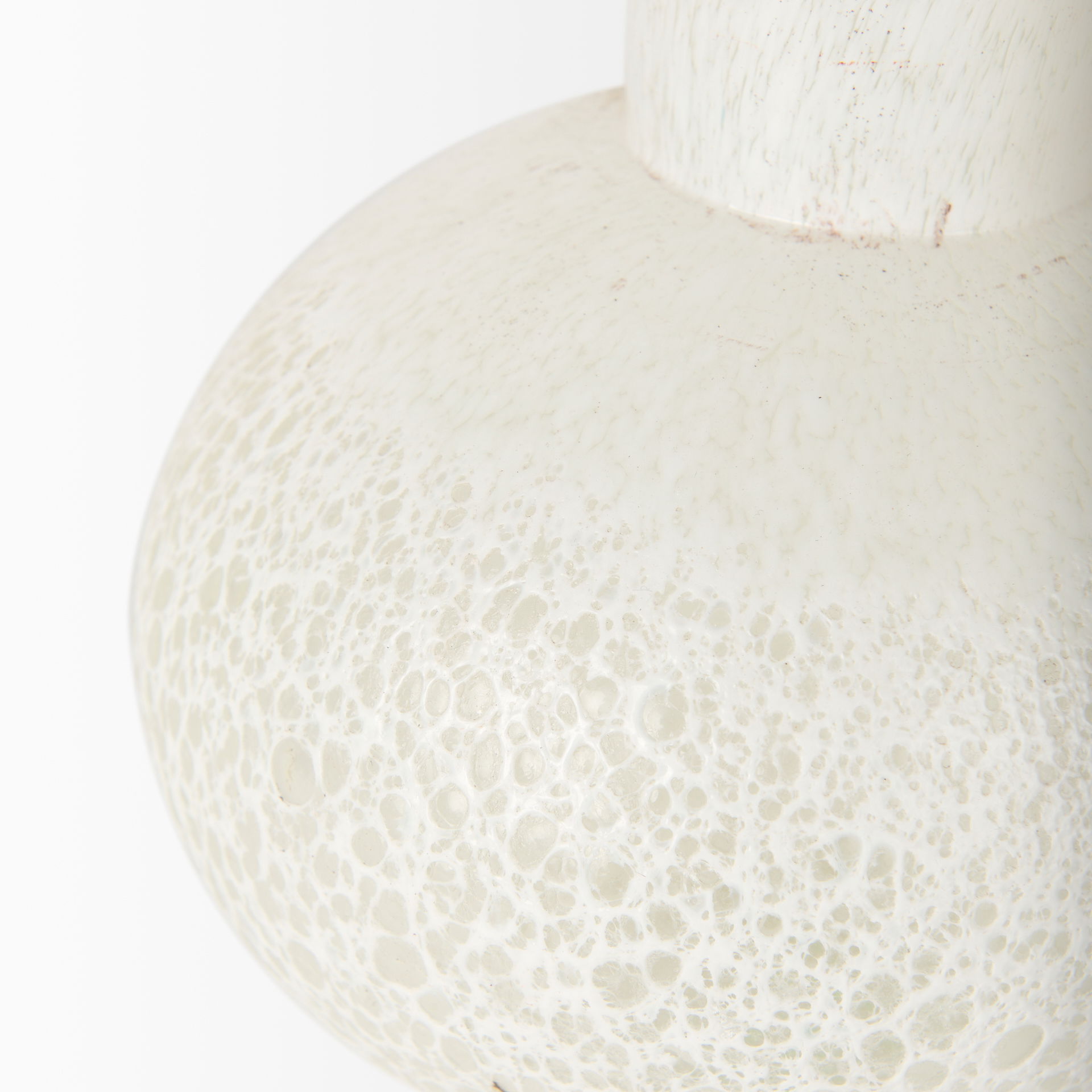 Heket Short White Glass Vase, by Mercana, 6.89" length x 6.89" width x 8.86" height View 8