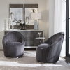 Crue Gray Fabric Swivel Chair, Accent Chair by Uttermost, 29.2" width x 32" height x 31" depth thumbnail 2