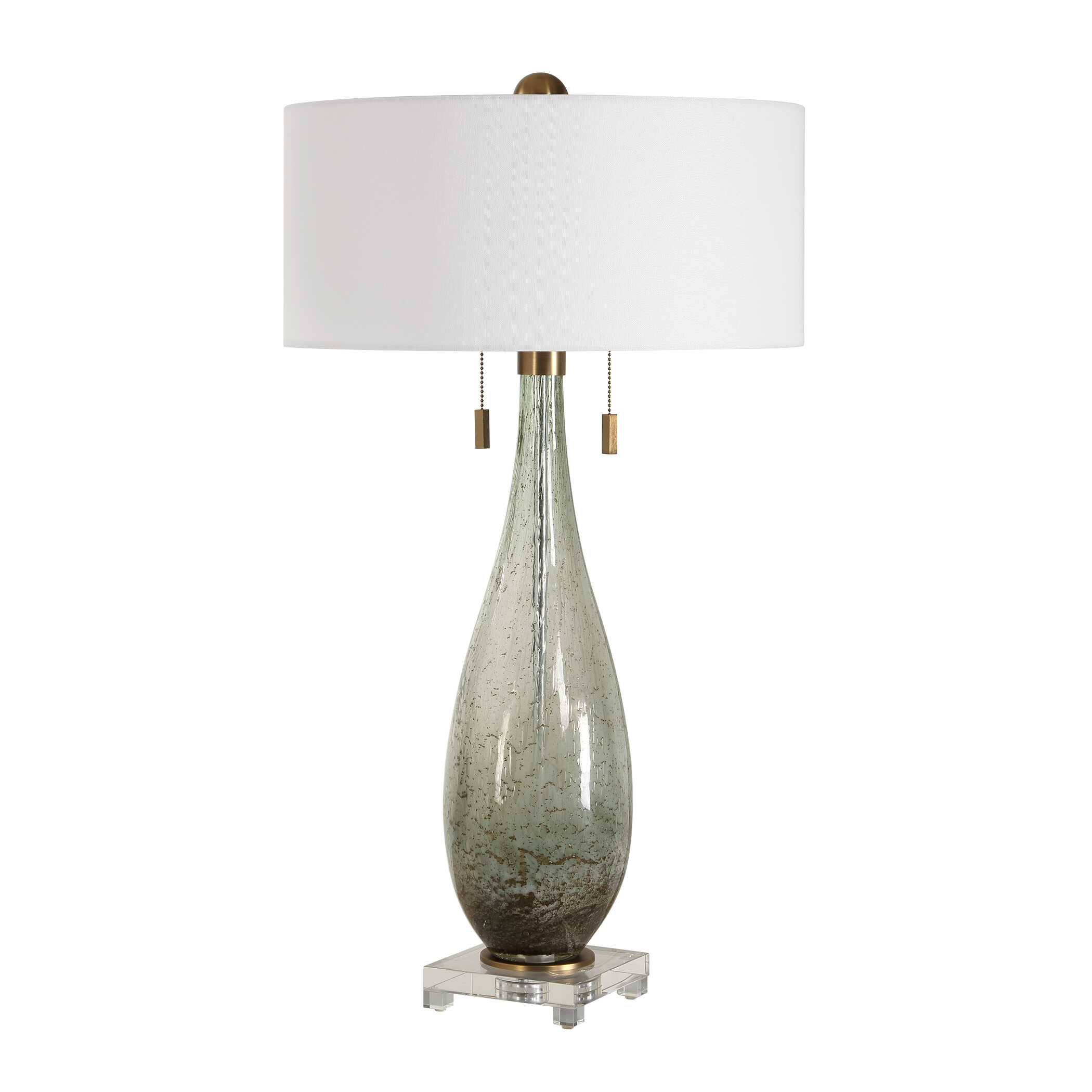 Cardoni Green Table Lamp, by Uttermost, 18" width x 32.25" height x 18" depth View 4