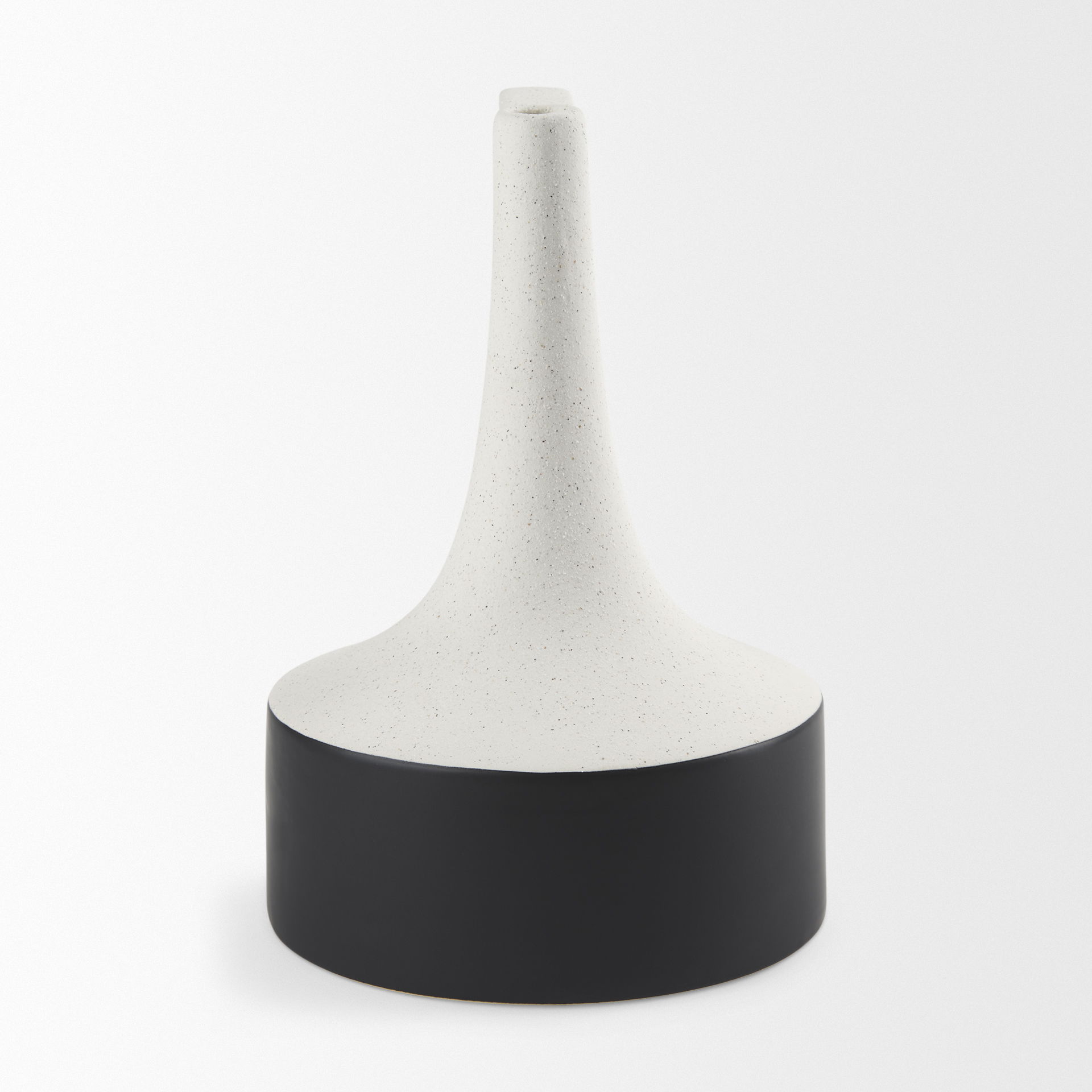 Burton 13.1H Large White and Black Ceramic Jug Vase, Decorative Jar by Mercana, 7.87" length x 7.87" width x 11.61" height View 4