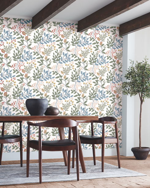 Eden Retreat White & Multi Wallpaper