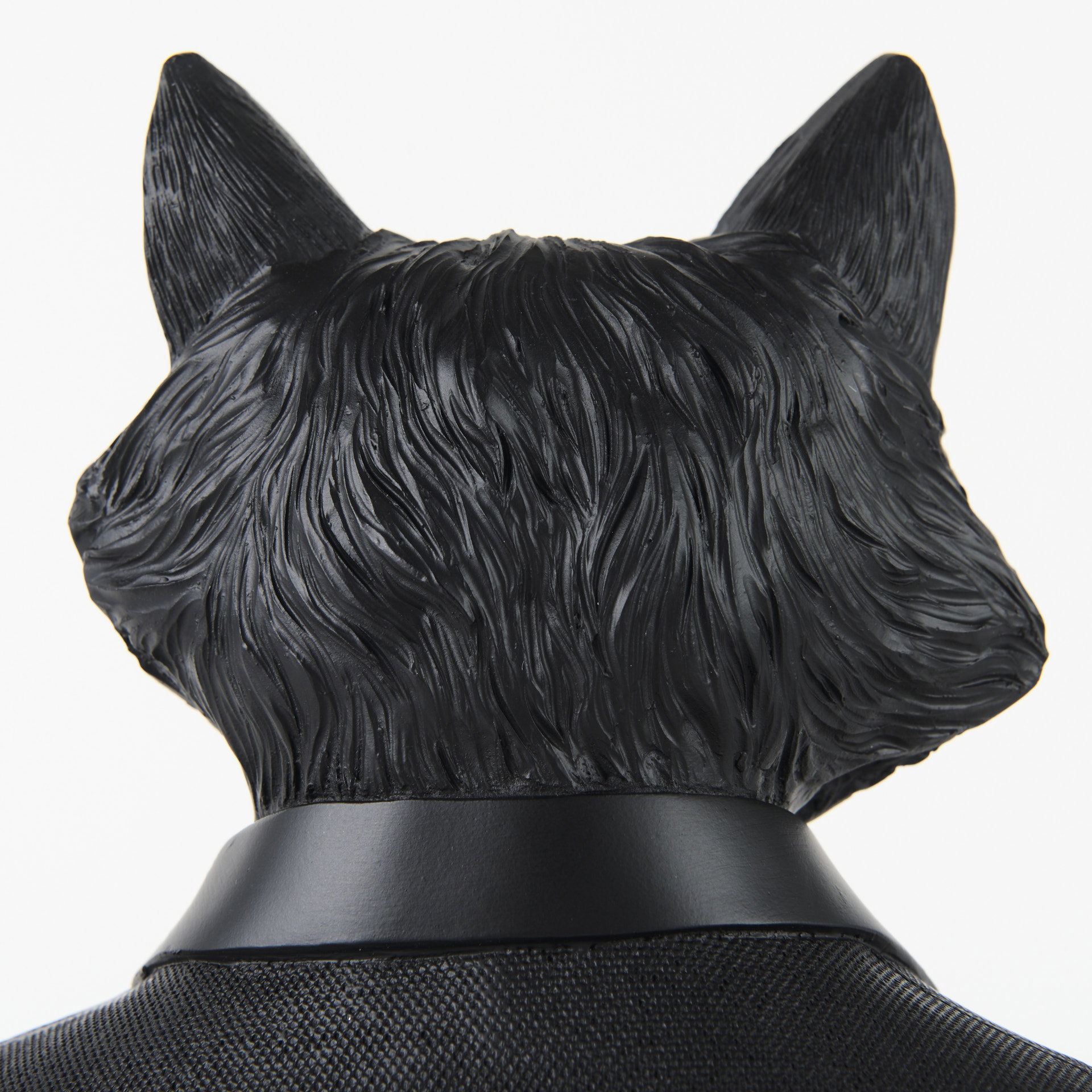 Murray  Black Painted Resin Fox in a Suit Bust large image 