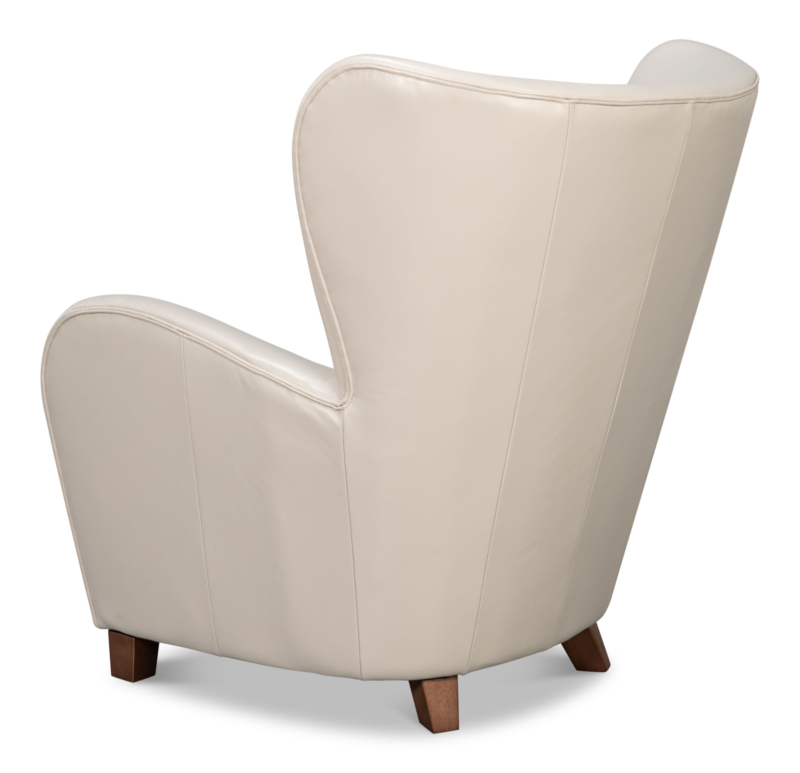 Lombard Wing Chair,Crystal White Leather large image 