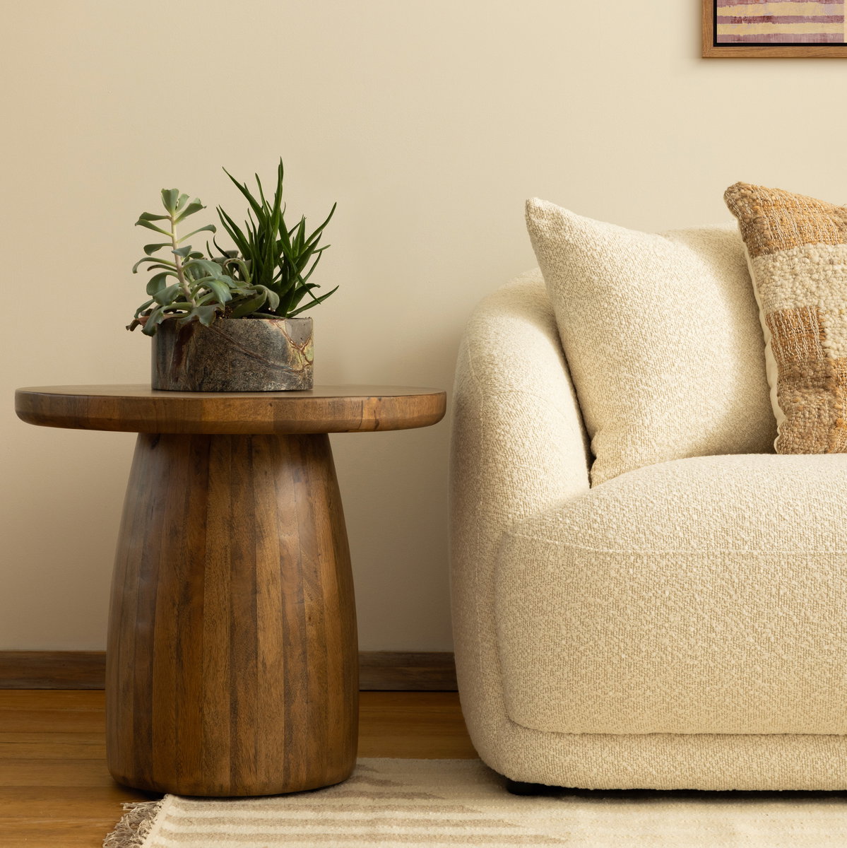 Armstrong Side Table Natural, Side & End Table by Dovetail, 24" width x 22" height x 24" diameter x 24" depth View 3