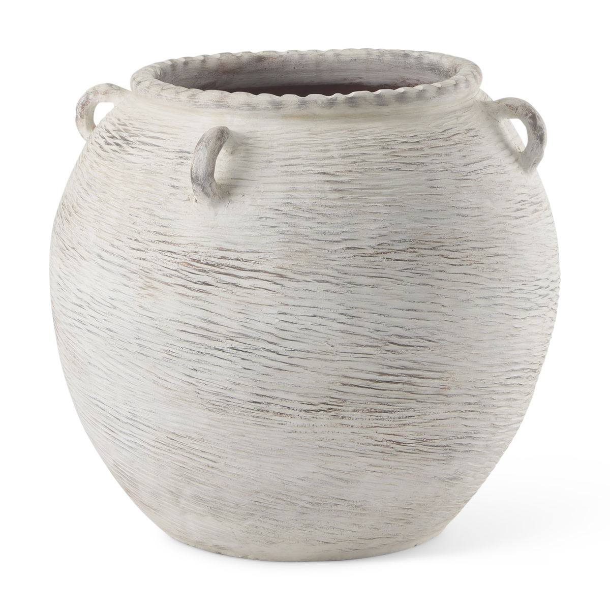 Misha  Cream Ceramic Floor Vase, by Mercana, 25.2" length x 25.2" width x 22.44" height View 1