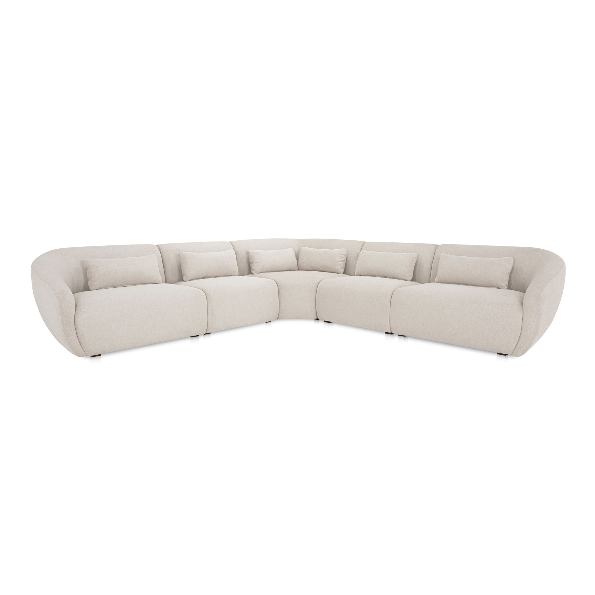 Amelia Classic L-shaped Modular Left Sectional Warm White large image 