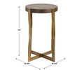 Drew Brass Accent Table, Side & End Table by Uttermost, 16.12" width x 24" height x 16.12" depth thumbnail 3