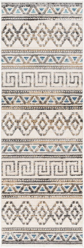 Calico Machine Woven Rug, by Surya, 7'6.55" length x 2'7.5" width