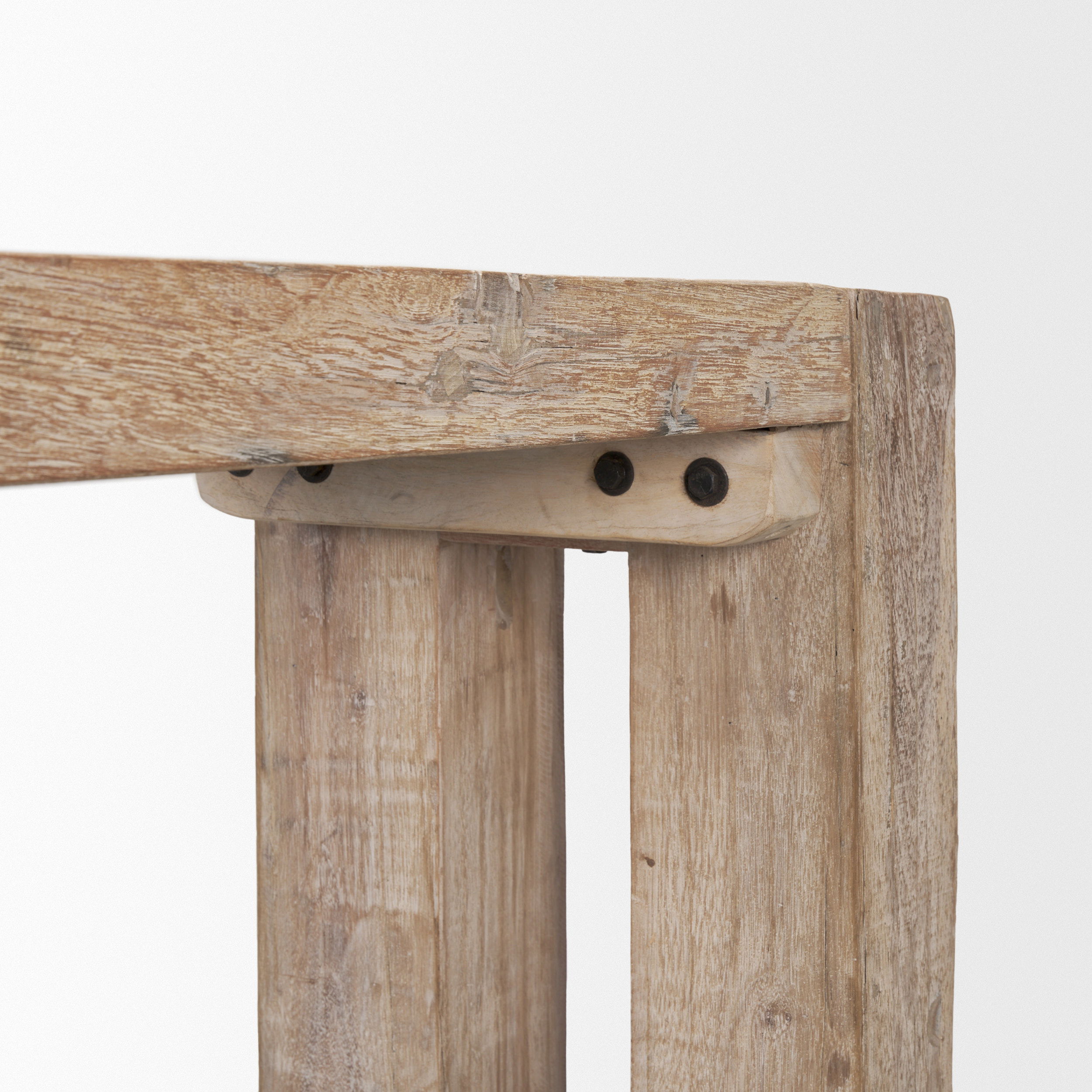 McArthur Whitewash Reclaimed Wood Console Table, by Mercana, 55" length x 16" width x 30" height View 9