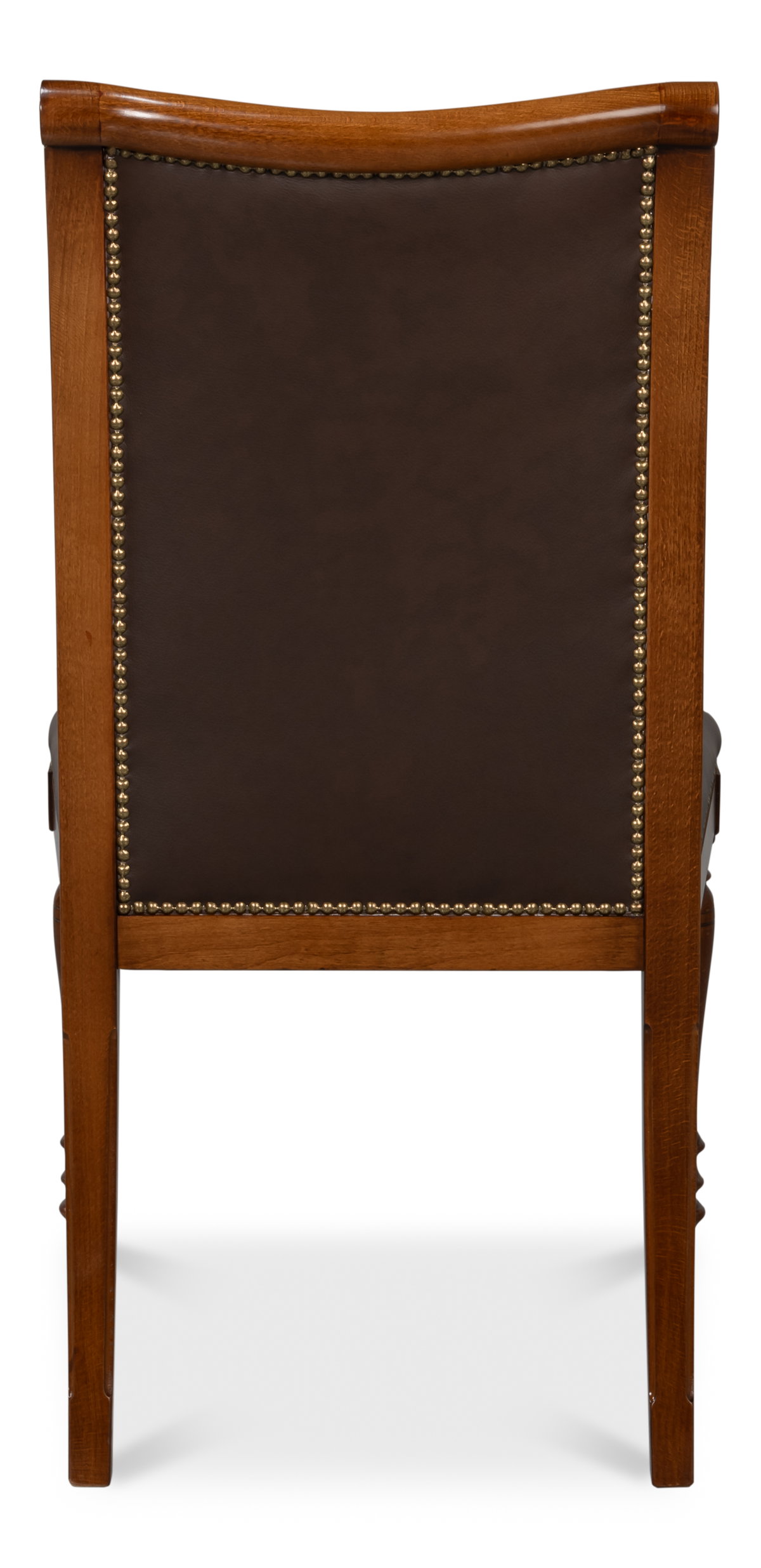 Camile Leather Side Chair  Brown, by Sarreid, 2'3" length x 1'9" width x 3'3" height View 10