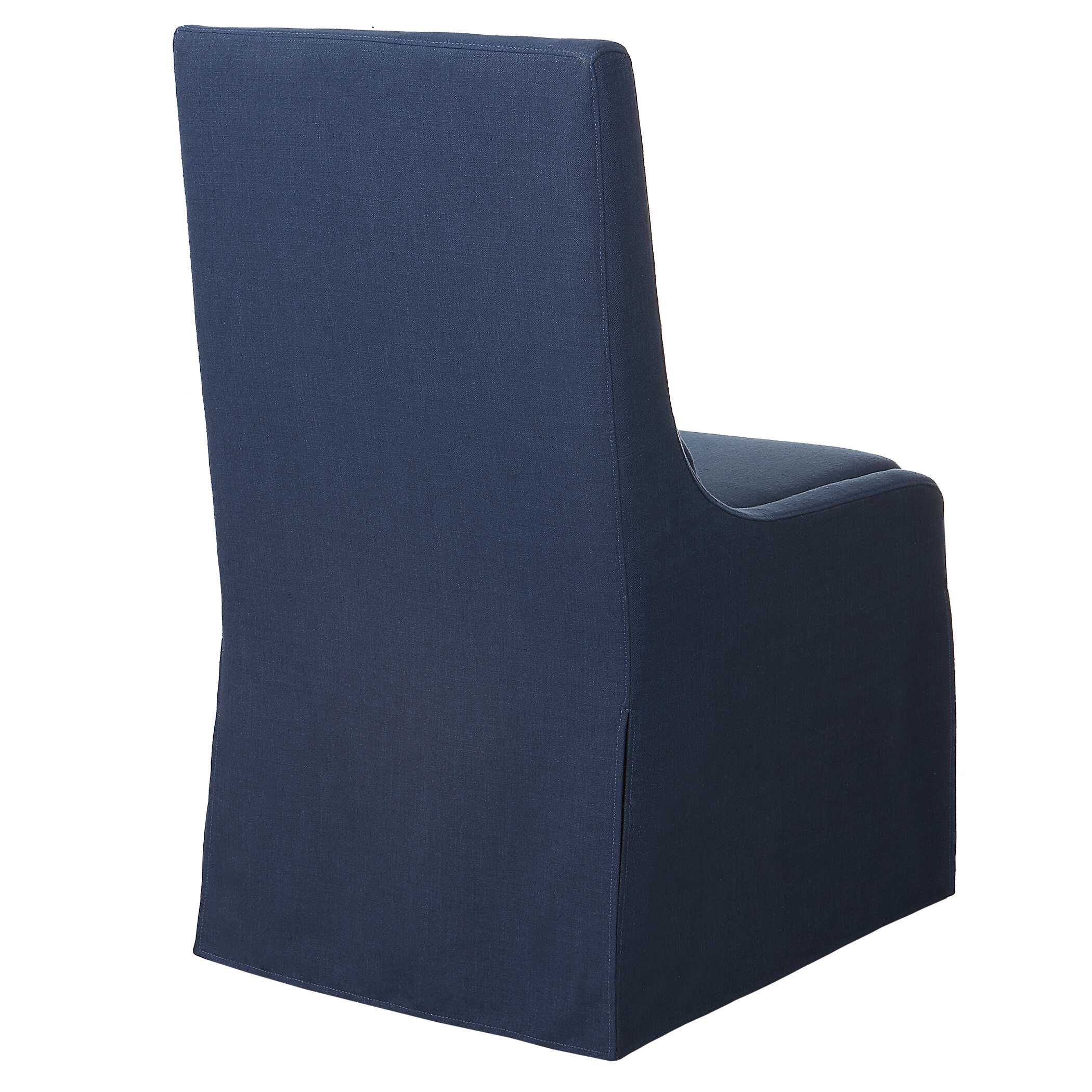 Coley Denim Armless Chair, Furniture by Uttermost, 23" width x 39.5" height x 25" depth View 7