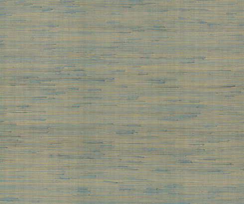 Jute Gold & Blue Metallic Wallpaper