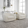 Capra Art Deco White Swivel Chair, Accent Chair by Uttermost, 43" width x 28" height x 37" depth thumbnail 11