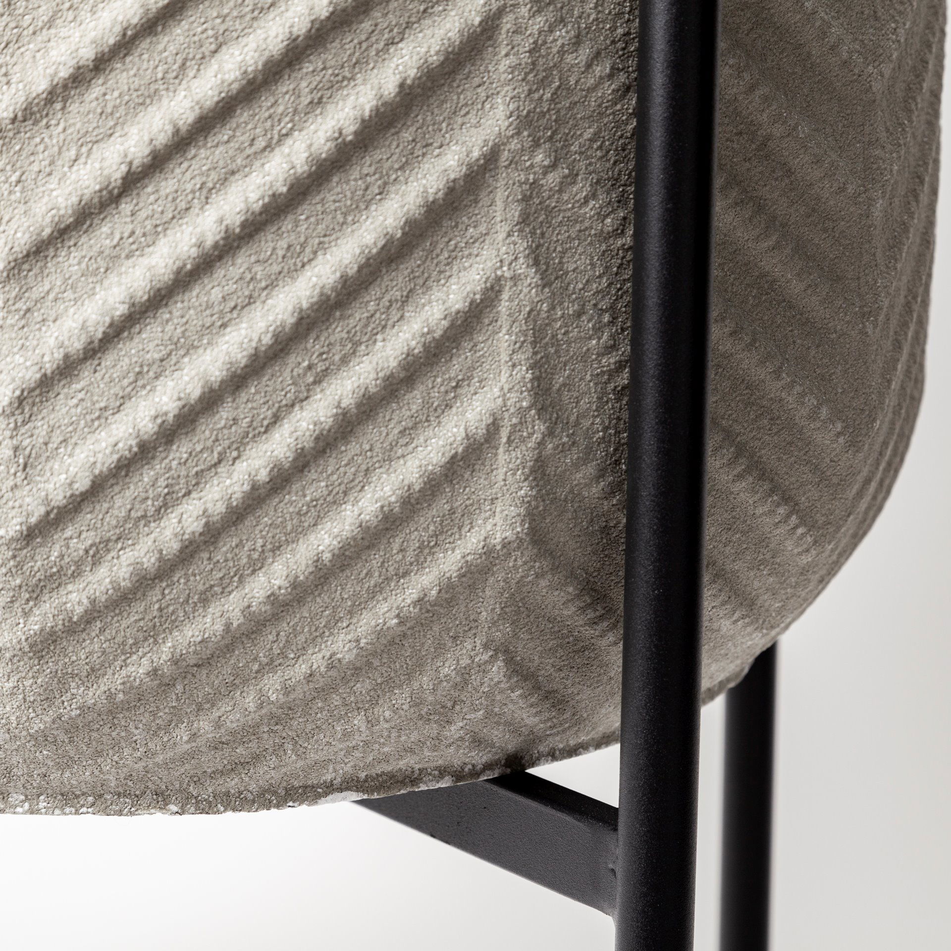 Mabel Set of Two 15.4 x 24.8 Eggshell Metal Top with Black Iron Base Plant Stands, Planter by Mercana, 15.35" length x 15.35" width x 24.8" height View 6