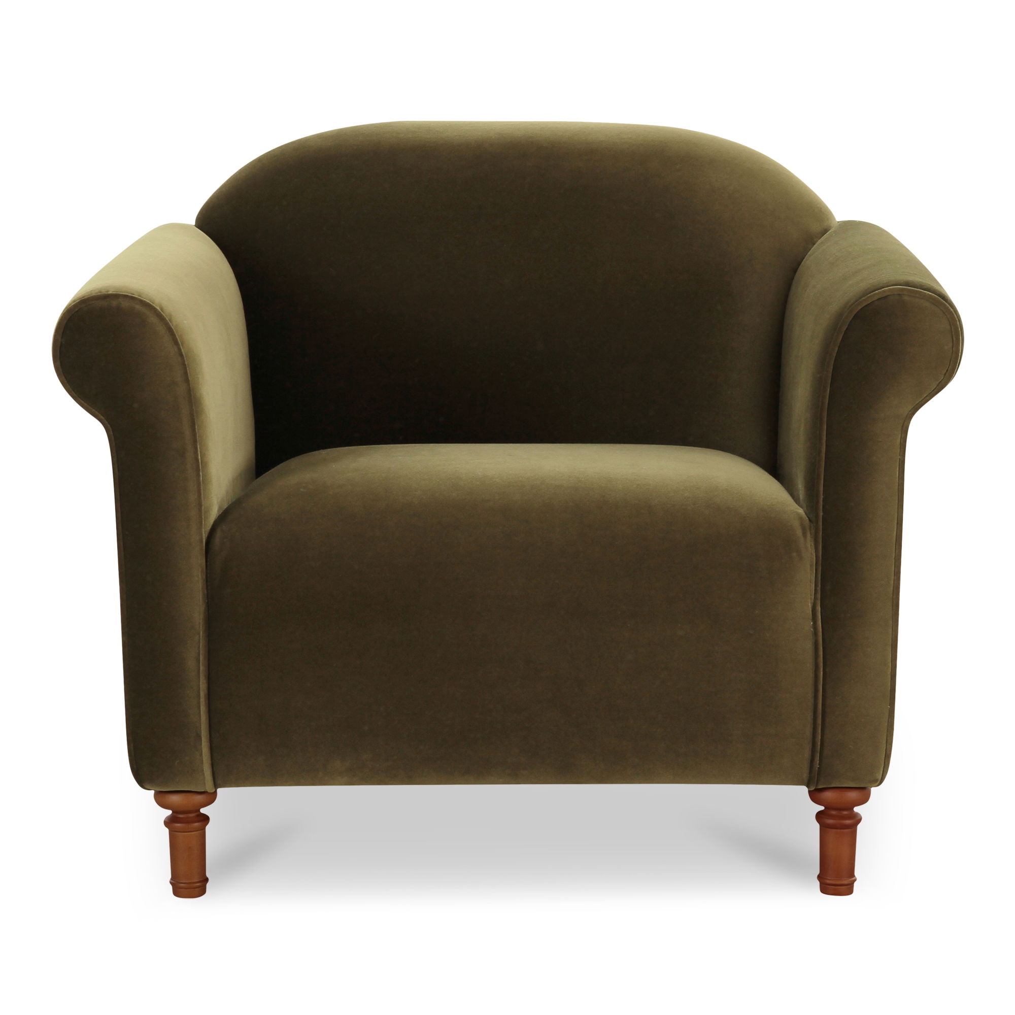 Harmony Accent Chair Dark Green Faux Mohair large image 