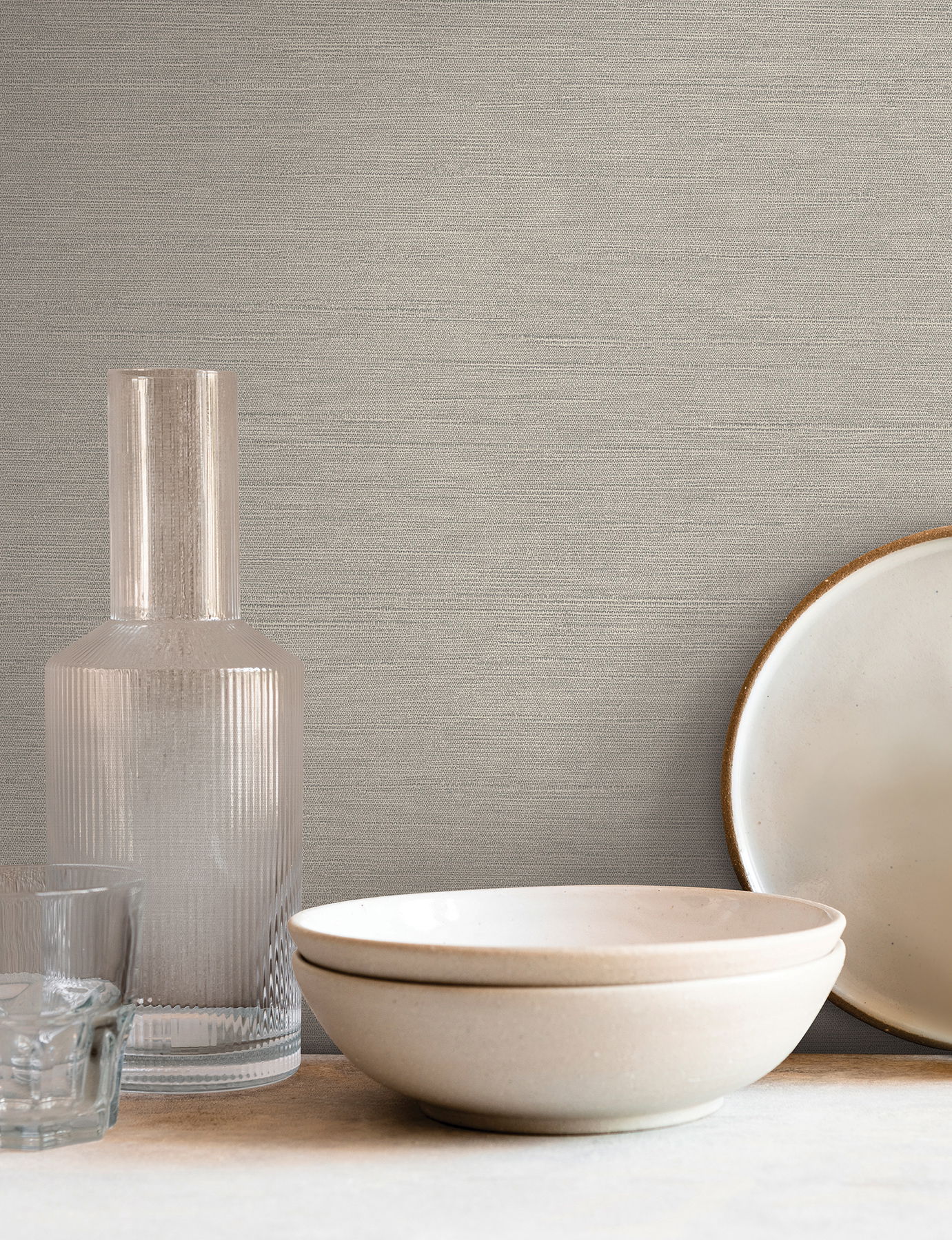 Shimmering Linen Grey Wallpaper large image 