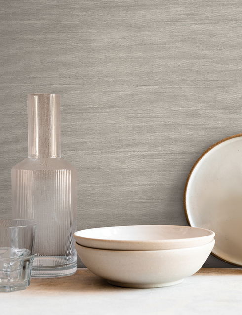 Shimmering Linen Grey Wallpaper